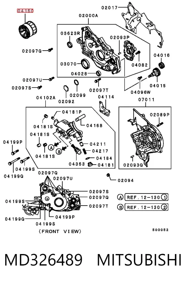 Filtro de óleo MD326489 Mitsubishi