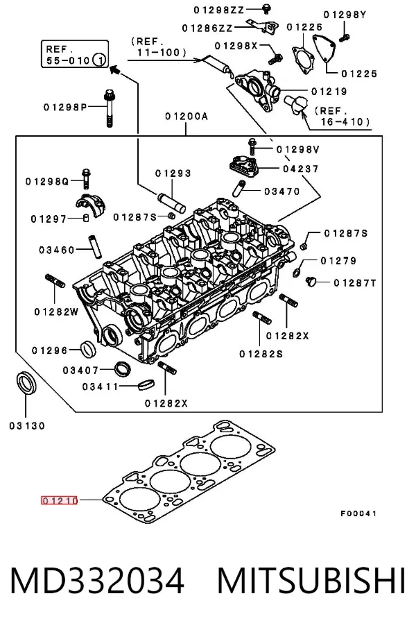 Vedante de cabeça de motor (CBC) MD332034 Mitsubishi