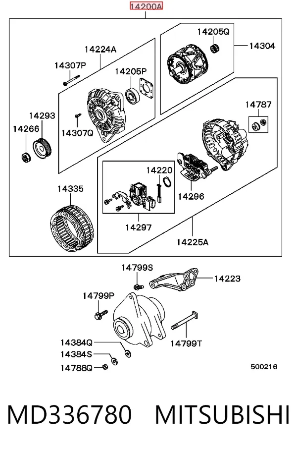 Gerador MD336780 Mitsubishi