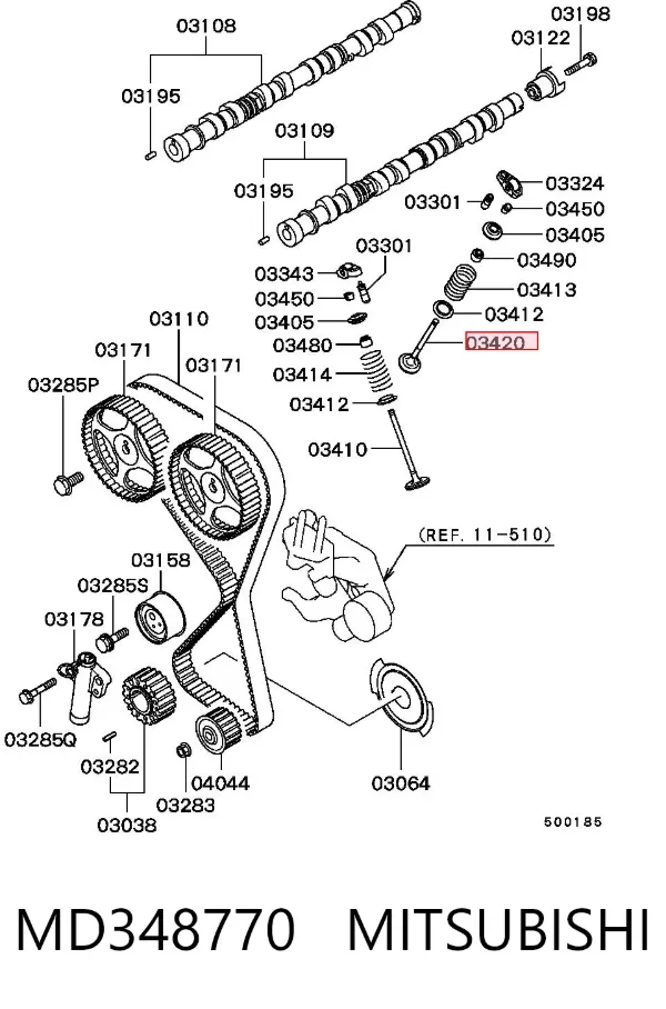 Válvula de escape MD348770 Mitsubishi