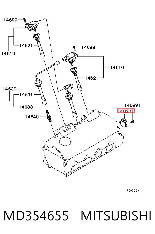 Sensor de detonação MD354655 Mitsubishi