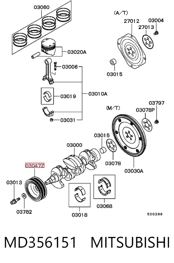 Polia de cambota MD356151 Mitsubishi