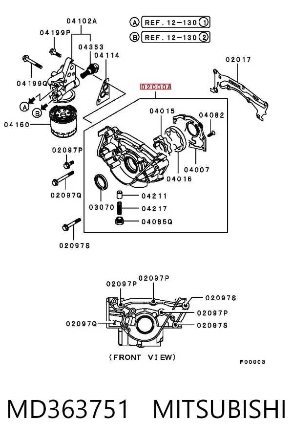 Bomba de óleo MD363751 Mitsubishi