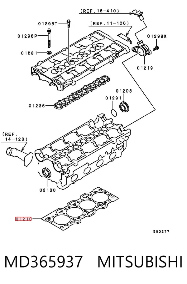 Vedante de cabeça de motor (CBC) MD365937 Mitsubishi