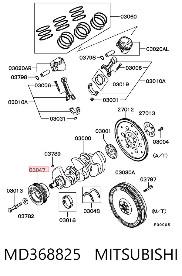 Polia de cambota MD368825 Mitsubishi