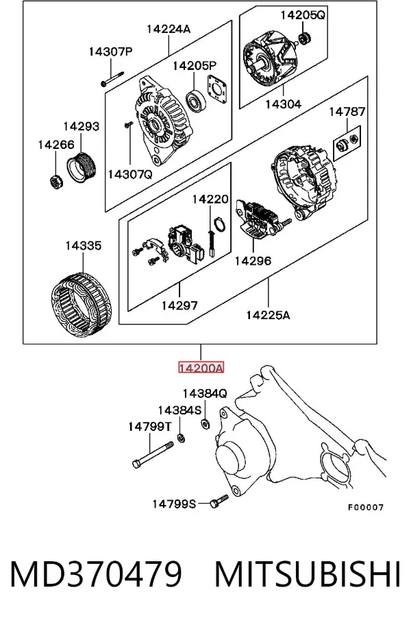 Gerador MD370479 Mitsubishi