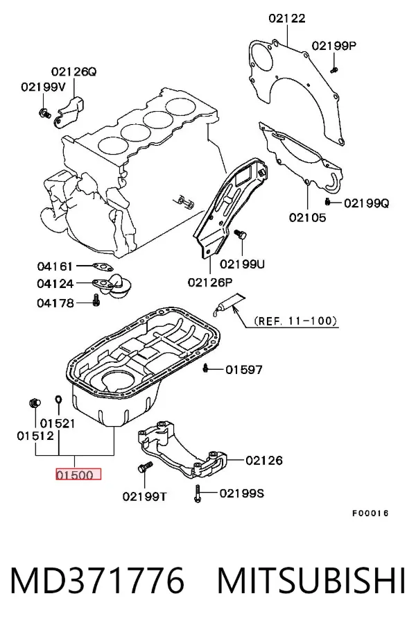 Panela de óleo de cárter do motor MD371776 Mitsubishi