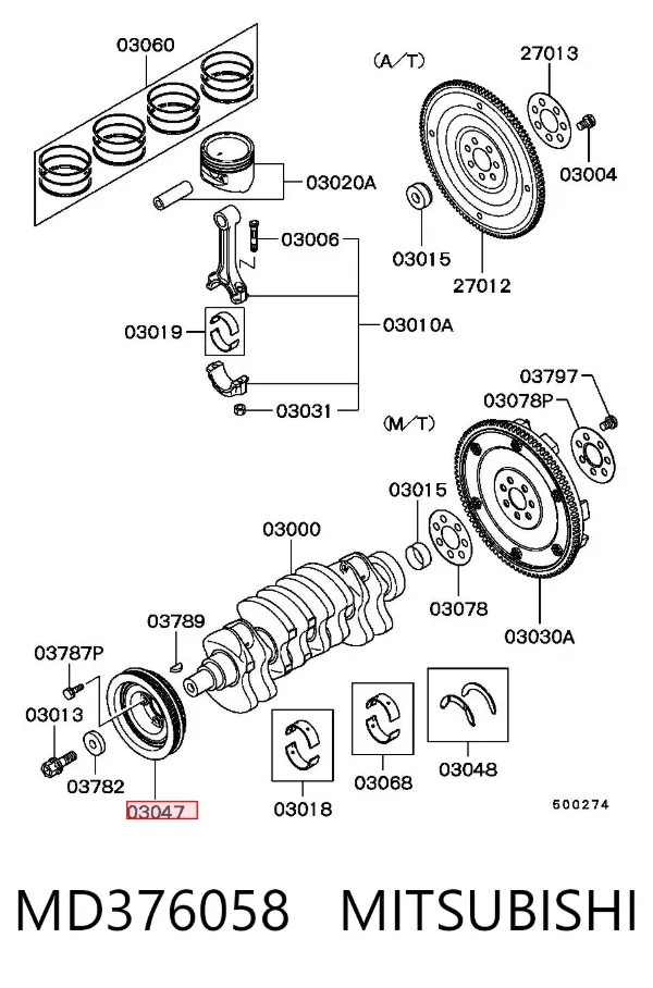 Polia de cambota MD376058 Mitsubishi