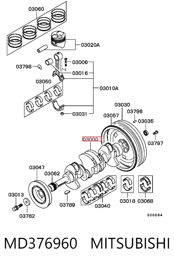Cambota de motor MD376960 Mitsubishi