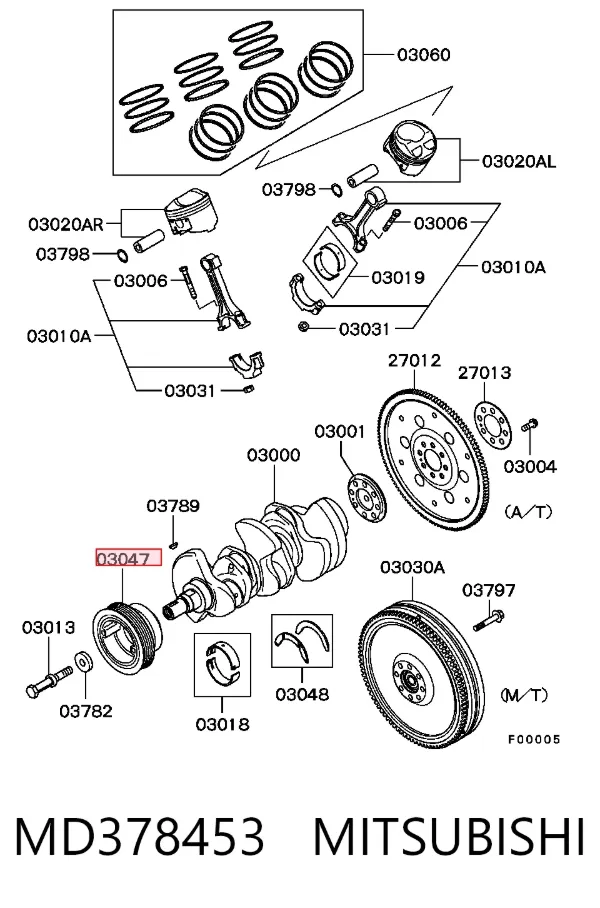 Polia de cambota MD378453 Mitsubishi