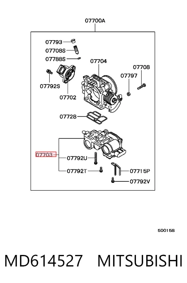 Válvula (regulador) de marcha a vácuo MD614527 Mitsubishi