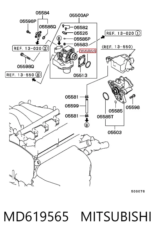 Compactador da bomba de combustível MD619565 Mitsubishi