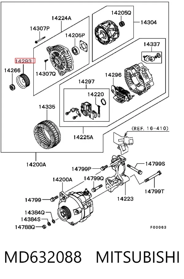 Polia do gerador MD632088 Mitsubishi