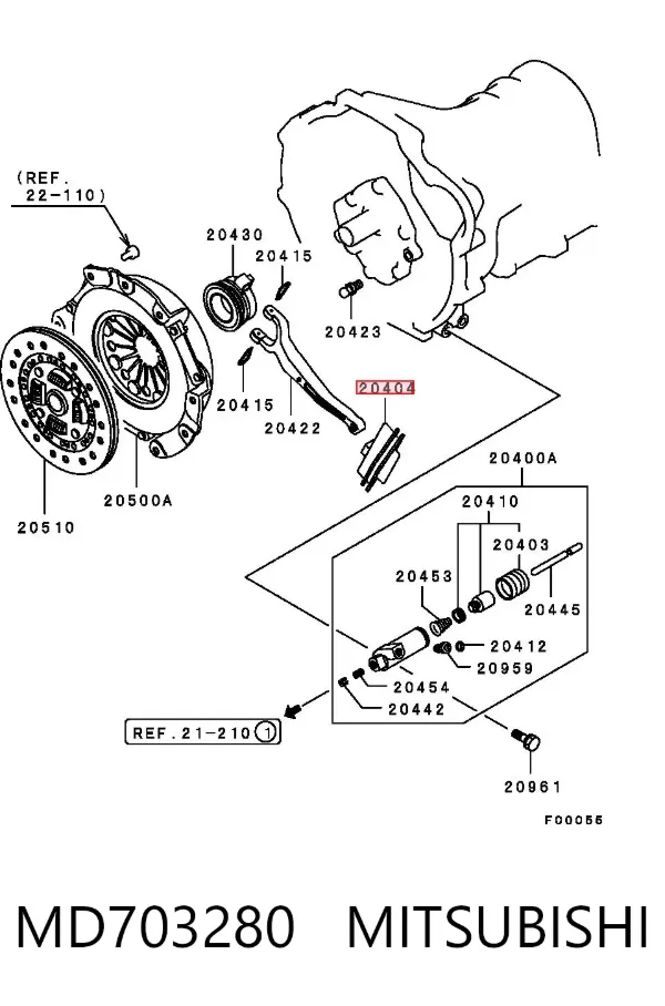 Bota de proteção de forquilha de embraiagem MD703280 Mitsubishi
