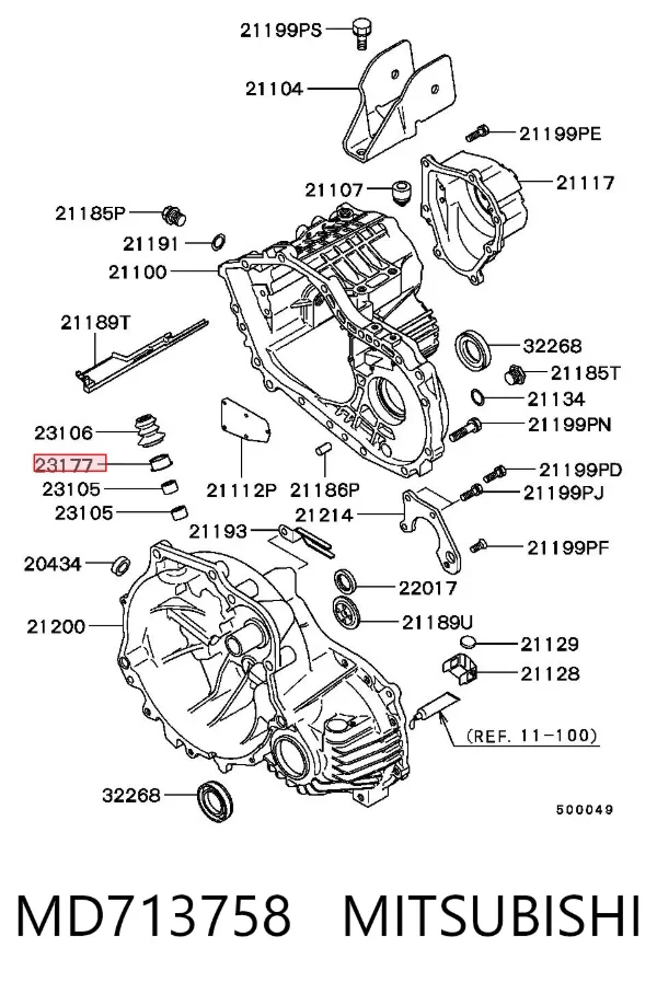 Bucim de ligação de mudança MD713758 Mitsubishi