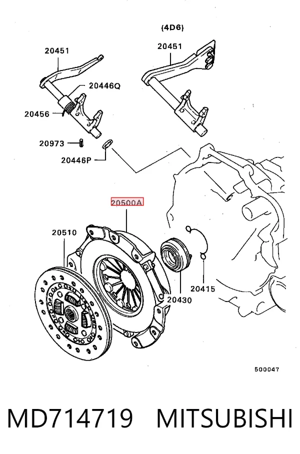 Cesta de embraiagem MD714719 Mitsubishi