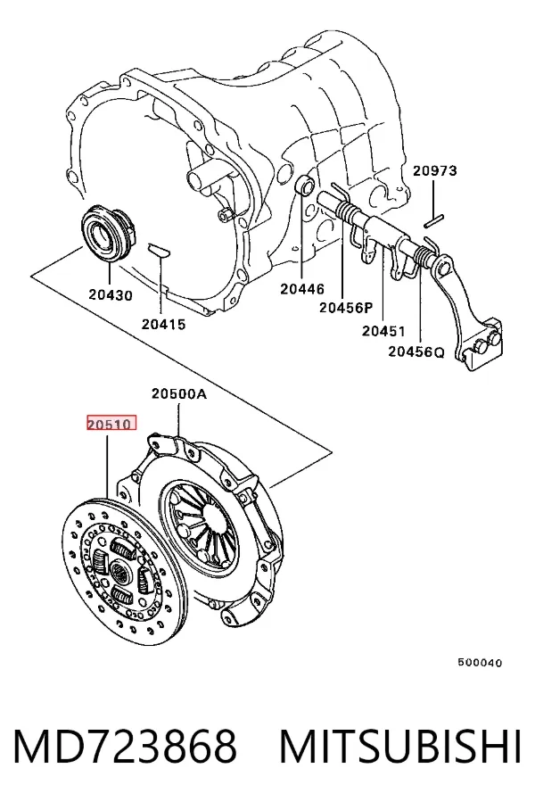 Disco de embraiagem MD723868 Mitsubishi