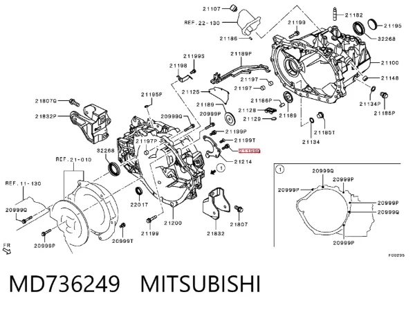 Parafuso do sistema de escape (do silenciador) MD736249 Mitsubishi