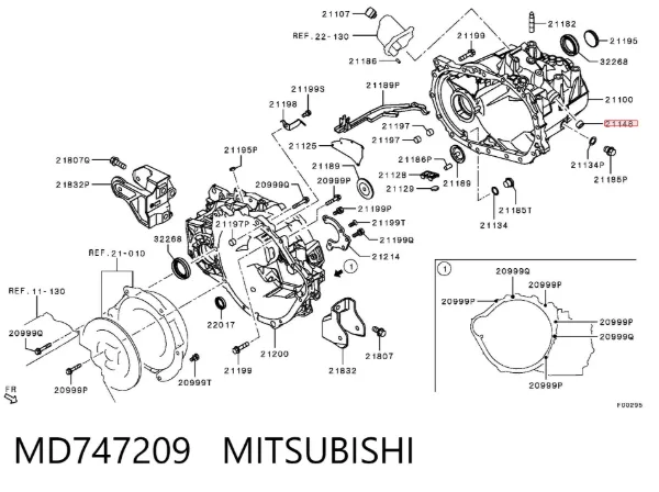 Avalanca de mudança MD747209 Mitsubishi