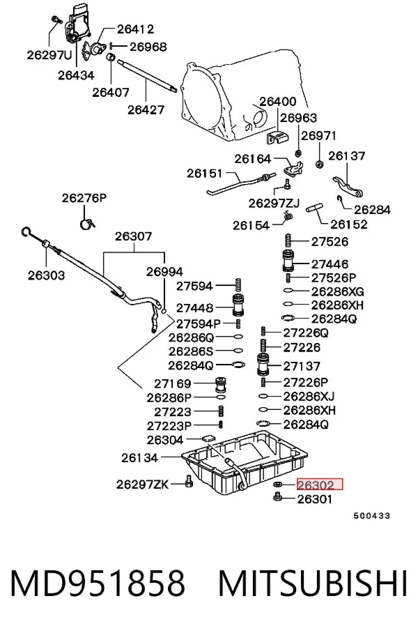 Vedante de rolha de panela da Caixa Automática de Mudança Mitsubishi L 200 III