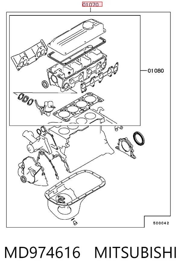 Kit de vedantes de motor completo Mitsubishi Lancer III