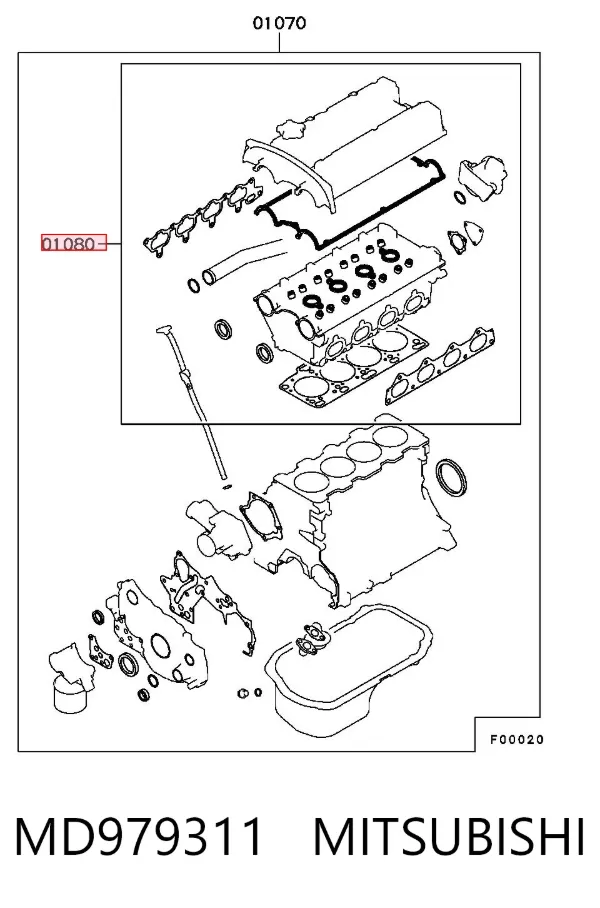 Kit superior de vedantes de motor MD979311 Mitsubishi