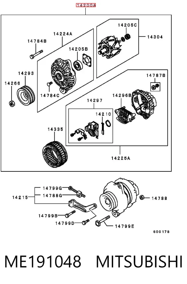 Gerador ME191048 Mitsubishi
