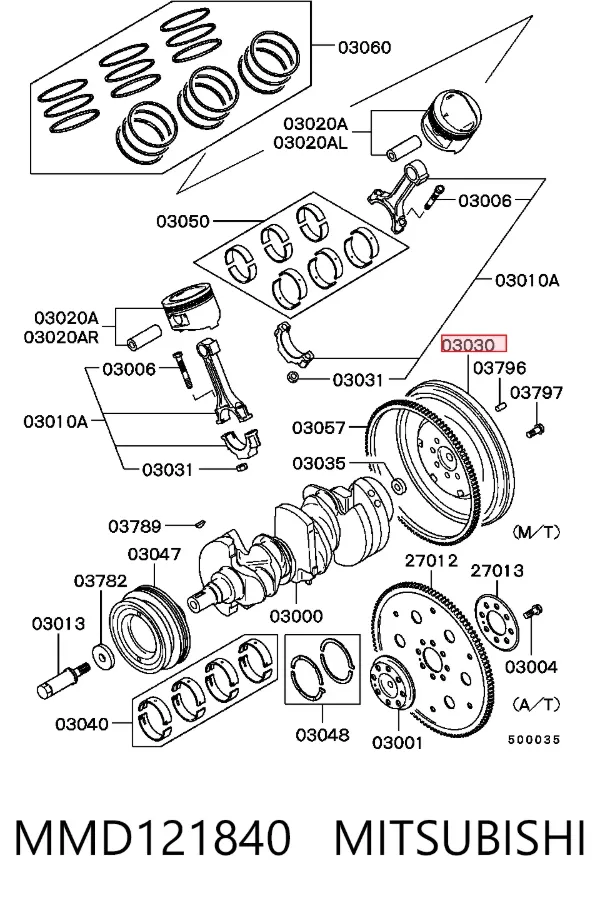 Volante de motor MMD121840 Mitsubishi