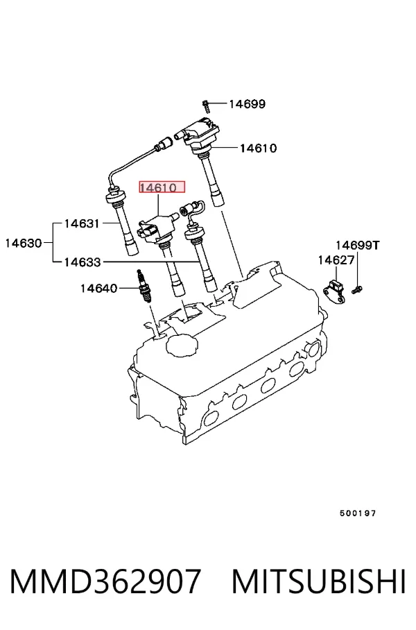 Bobina de ignição MMD362907 Mitsubishi