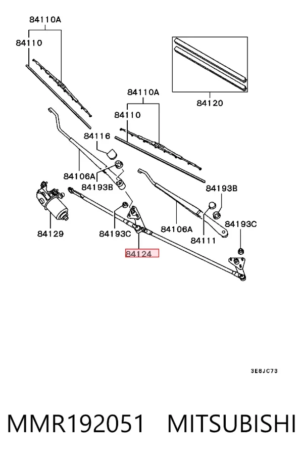 Trapézio de limpador pára-brisas MMR192051 Mitsubishi