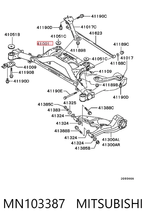 Viga de suspensão traseira (plataforma veicular) Mitsubishi Grandis NAW