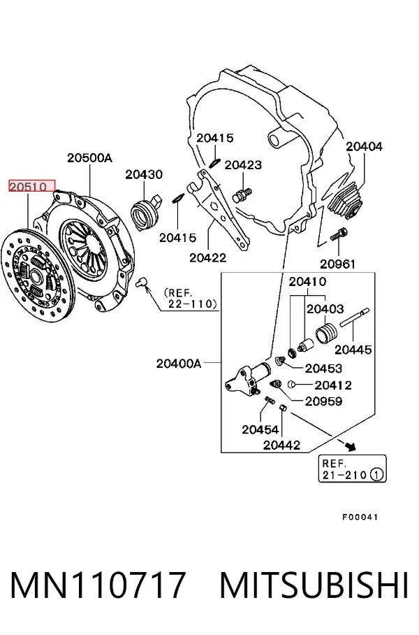 Disco de embraiagem MN110717 Mitsubishi