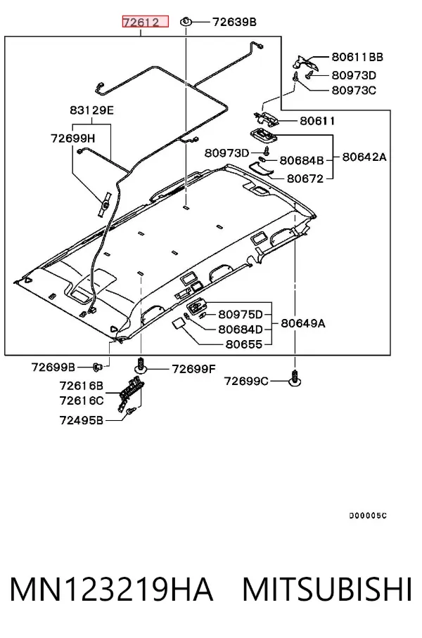 Revestimento do teto MN123219HA Mitsubishi
