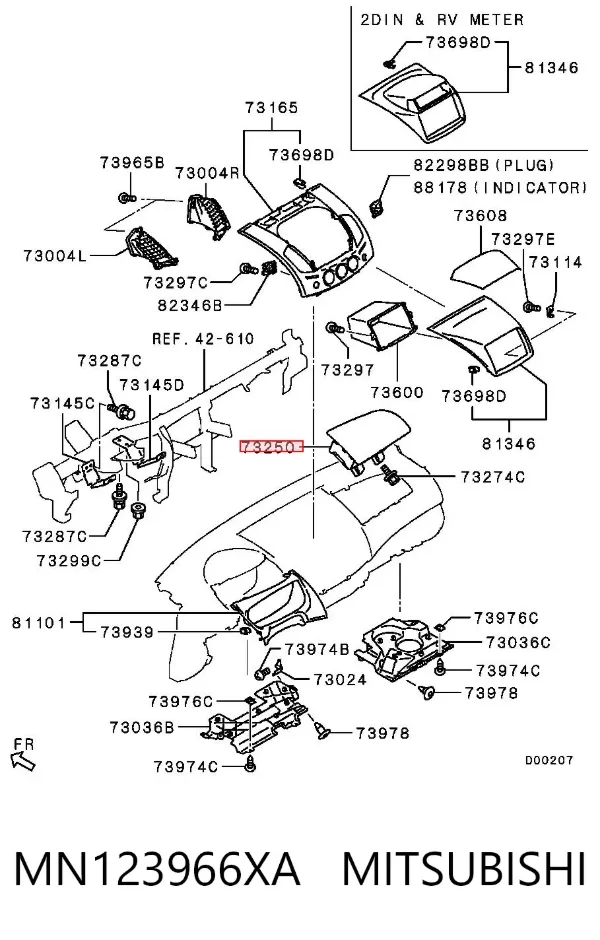 Cinto de segurança (AIRBAG) de passageiro MN123966XA Mitsubishi
