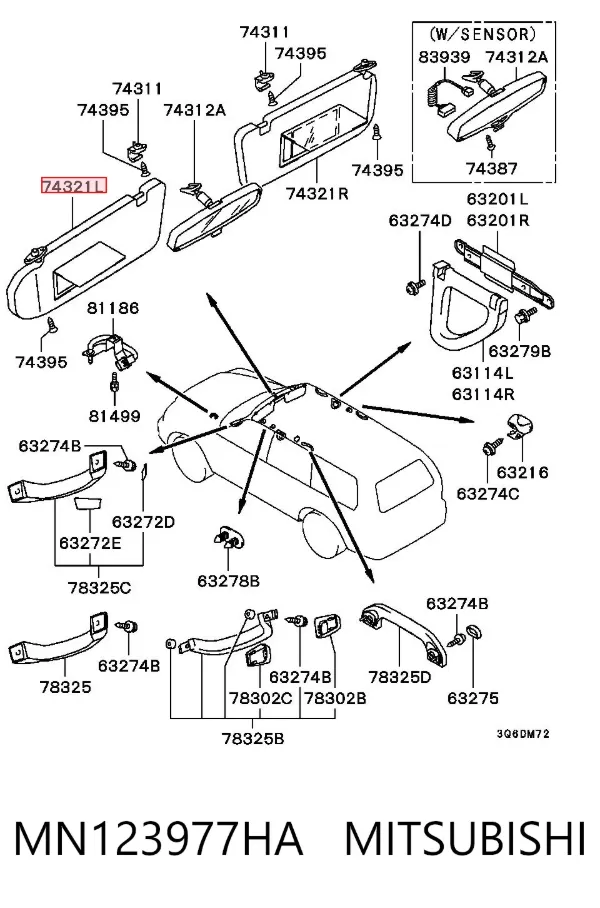 Pala contra o sol Mitsubishi Pajero SPORT I