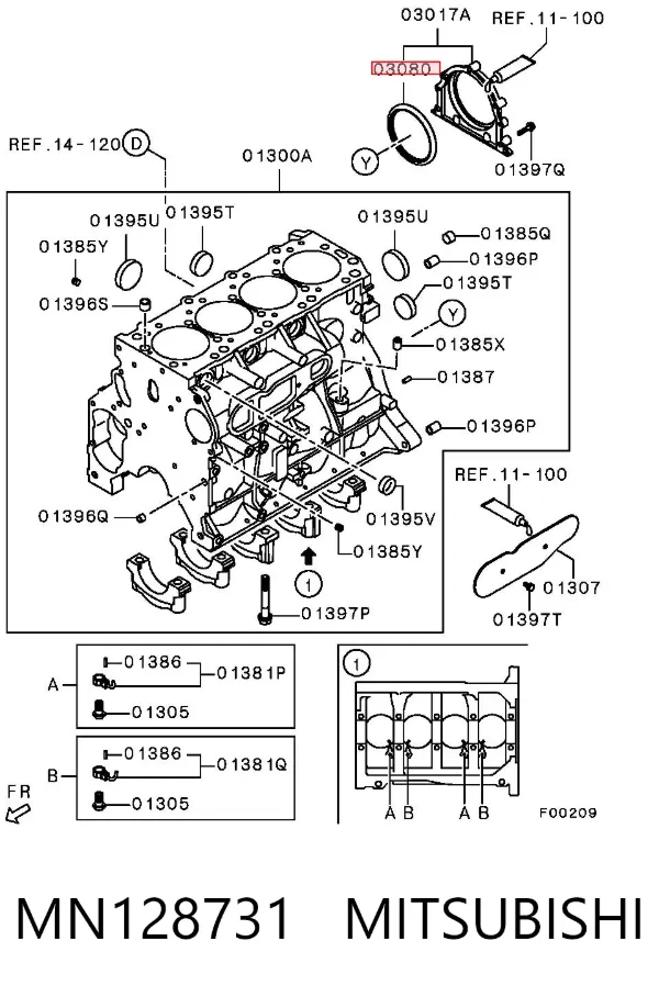 Vedação traseira de cambota de motor 6000611678 Fiat/Alfa/Lancia