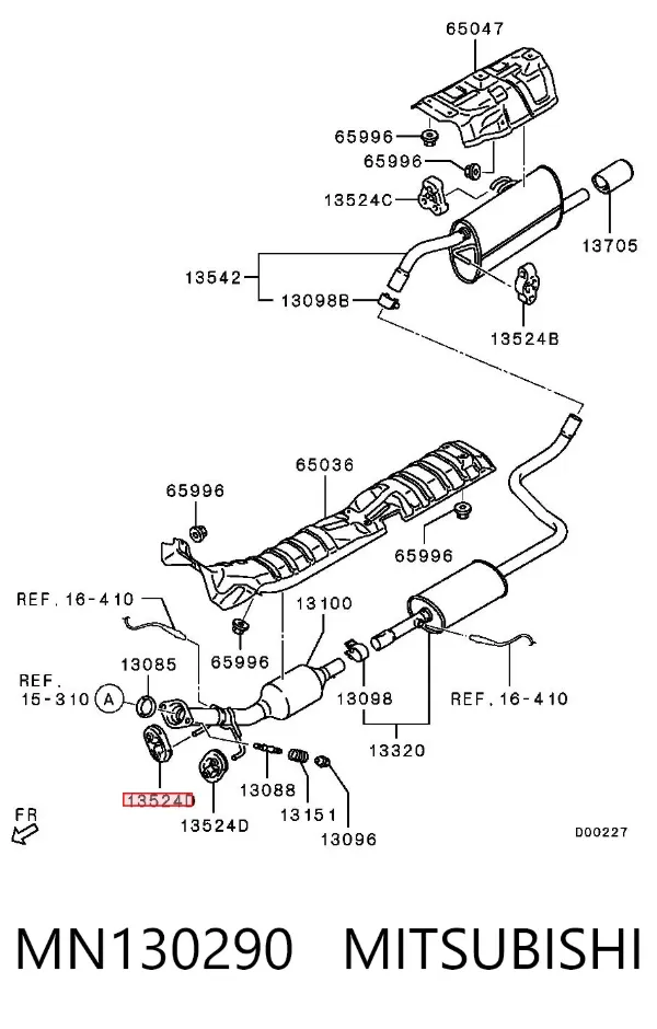 Coxim de fixação do silenciador MN130290 Mitsubishi