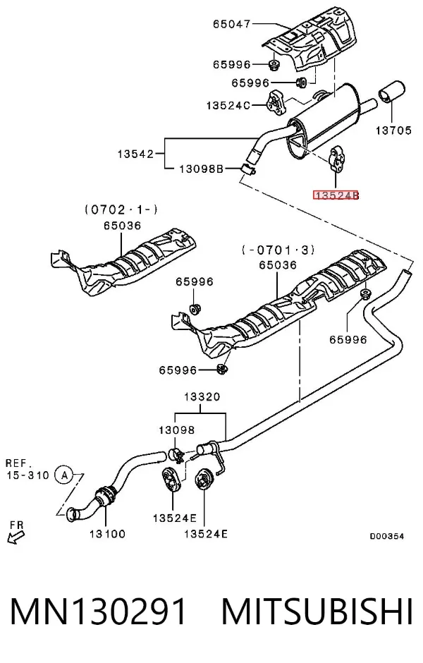 Coxim de fixação do silenciador MN130291 Mitsubishi
