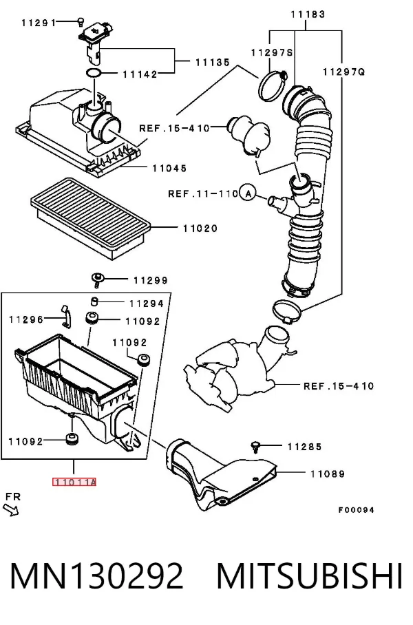 Caixa de filtro de ar, parte inferior MN130292 Mitsubishi