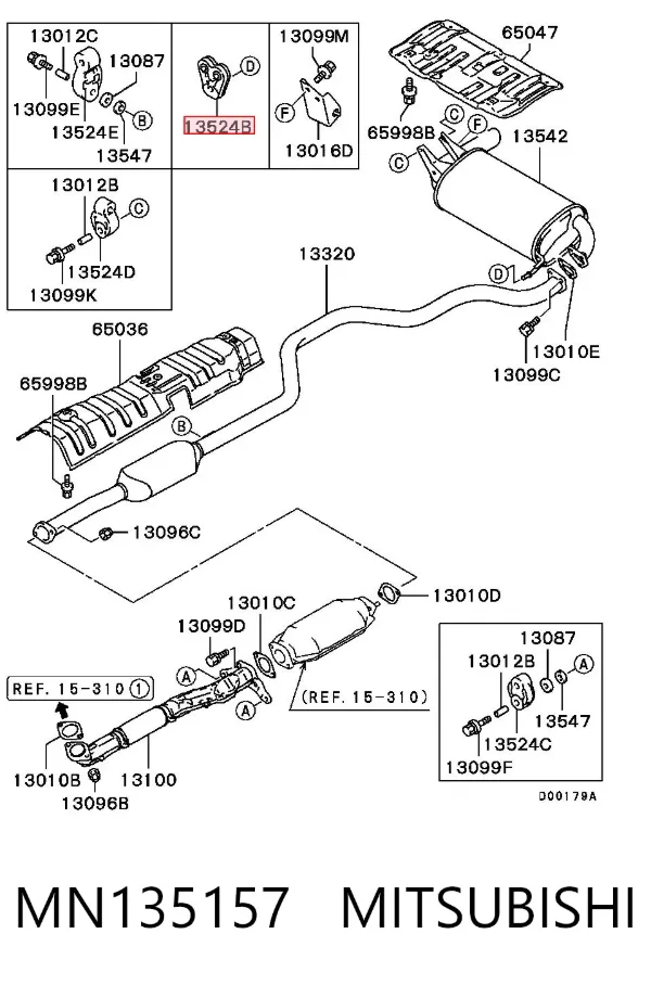 Coxim de fixação do silenciador MN135157 Mitsubishi