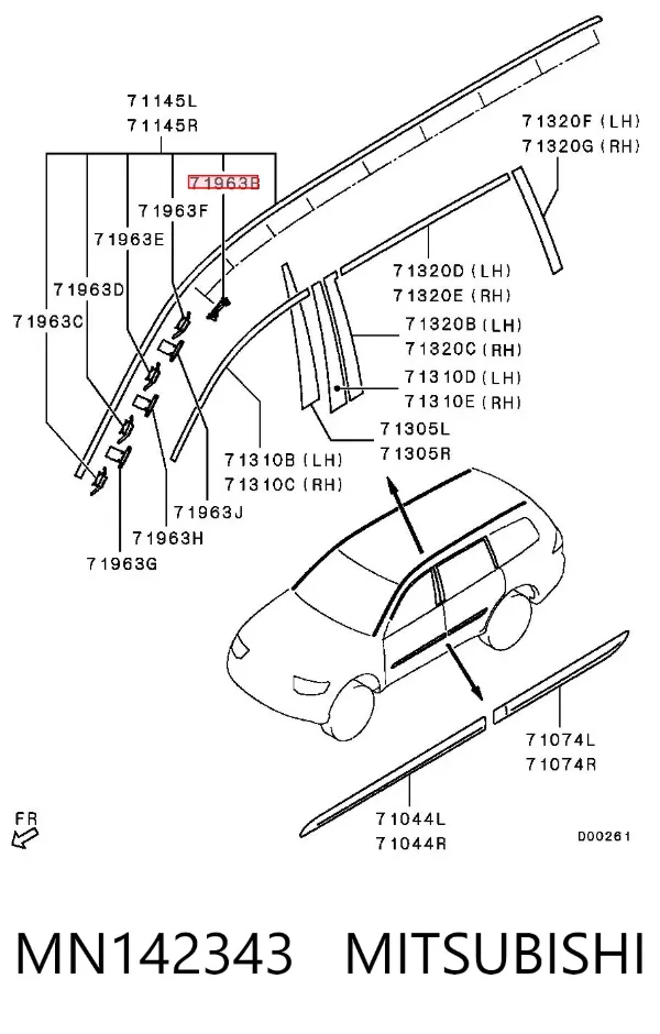 Pára-brisas MN142343 Mitsubishi