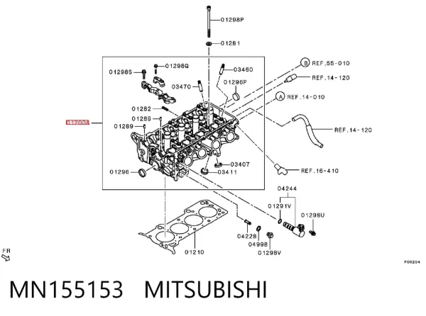 Cabeça de motor (CBC) Mitsubishi Colt VI