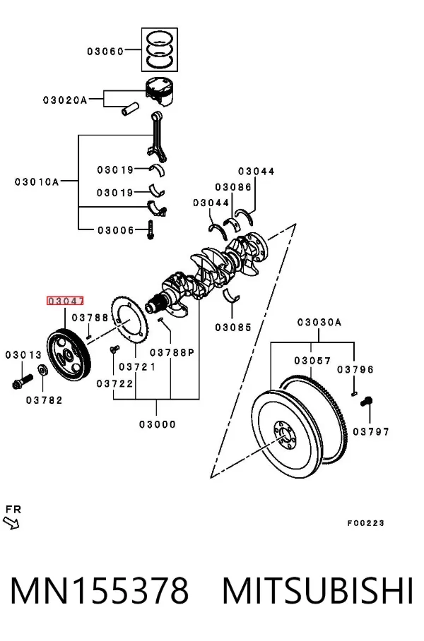 Polia de cambota MN155378 Mitsubishi