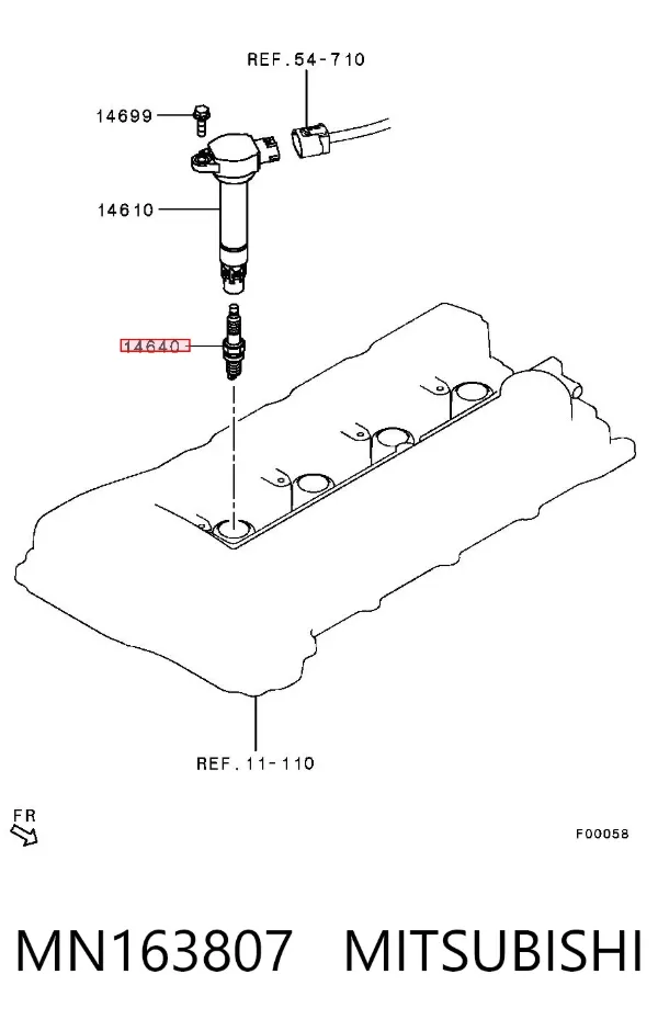 Vela de ignição MN163807 Mitsubishi