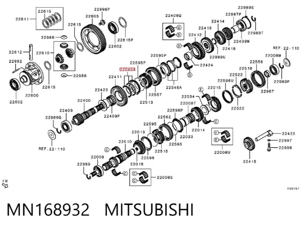 Anel de sincronizador MN168932 Mitsubishi