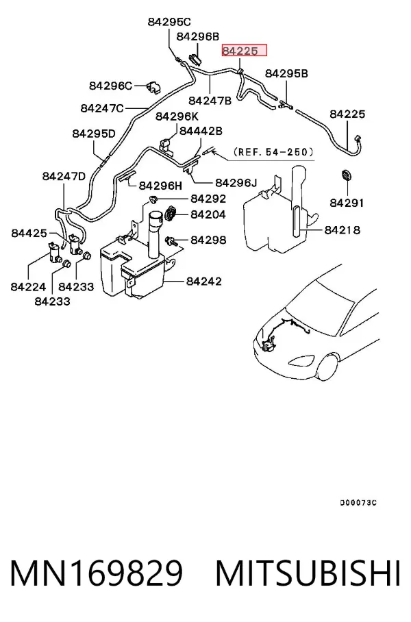 Injetor de fluido para lavador de pára-brisas MN169829 Mitsubishi