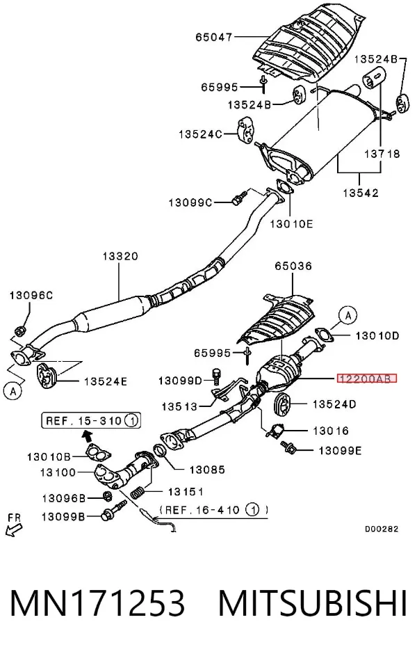 Convertidor - catalisador MN171253 Mitsubishi