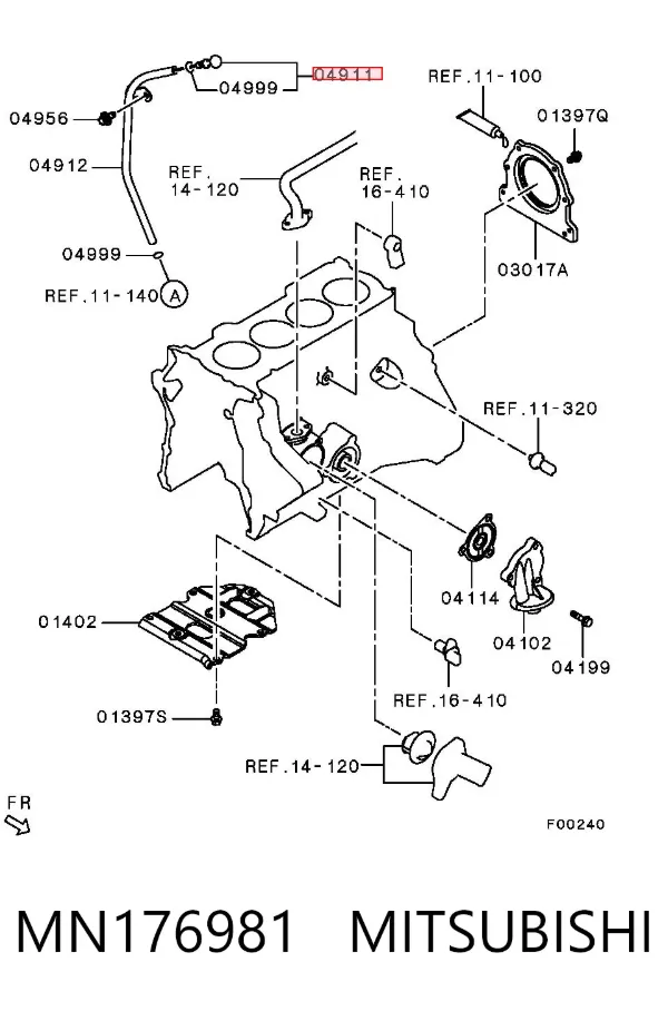 Sonda (indicador) do nível de óleo no motor Mitsubishi Colt VI