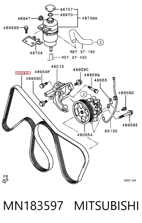 Correia dos conjuntos de transmissão MN183597 Mitsubishi
