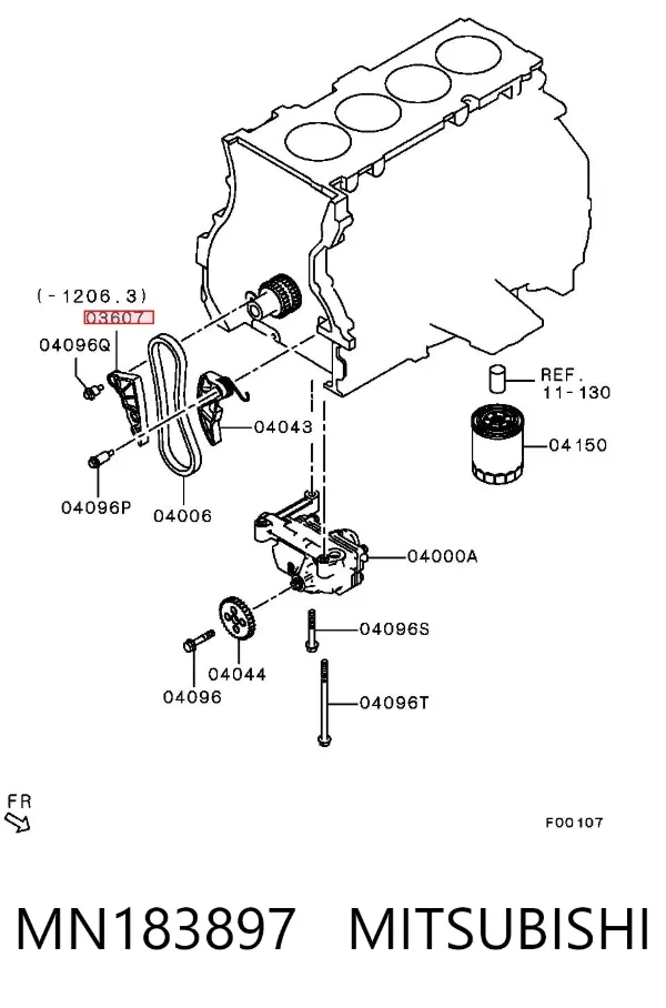 Amortecedor de cadeia da árvore de equilibração MN183897 Mitsubishi